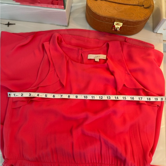 LOFT Pink Sheath Mini Dress with Flutter Sleeves - Picture 9 of 12